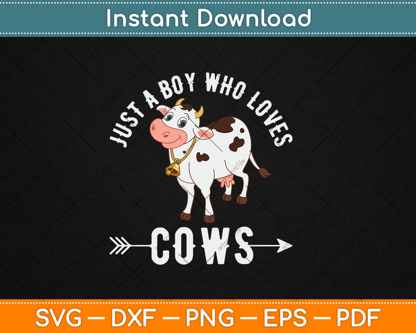 Just a Boy Who Loves Cows Svg Digital Cutting File