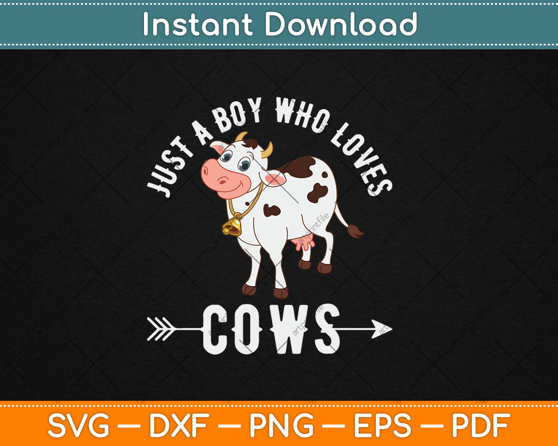 Just a Boy Who Loves Cows Svg Digital Cutting File
