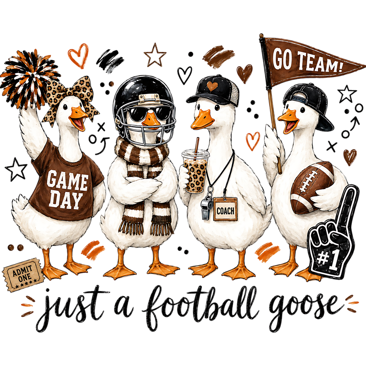 Just a Football Goose Game Day PNG Funny Football Design