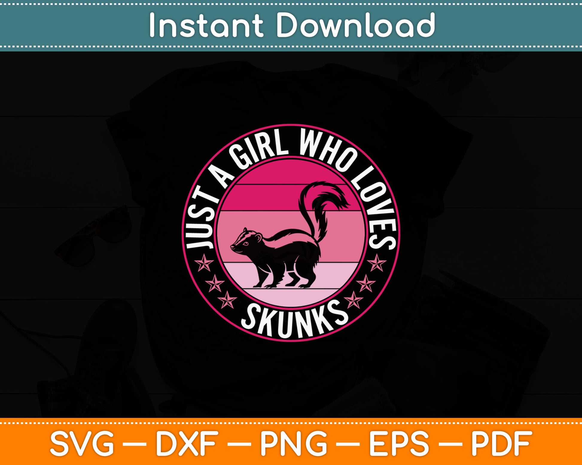Just a Girl Who Loves Skunks Svg Digital Cutting File
