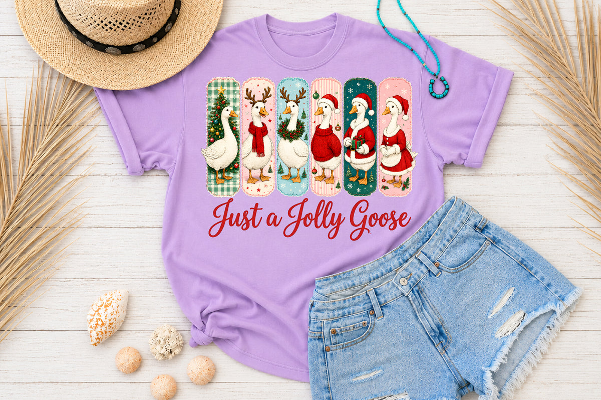 Just A Jolly Goose Christmas PNG Sublimation