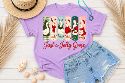 Just A Jolly Goose Christmas PNG Sublimation