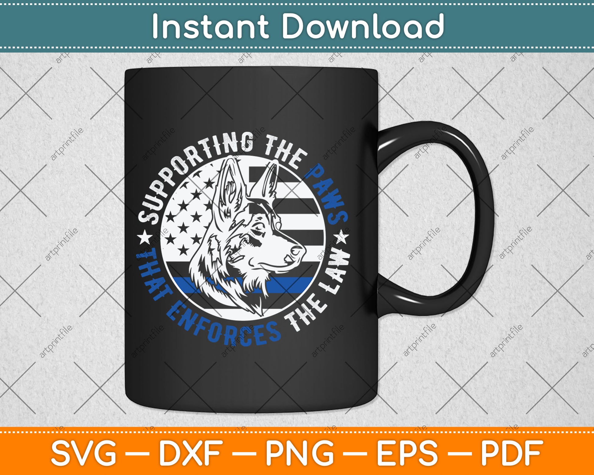 K9 Police Dog Funny Supporting The Paws K9 Police Officer Svg Digital Cutting File