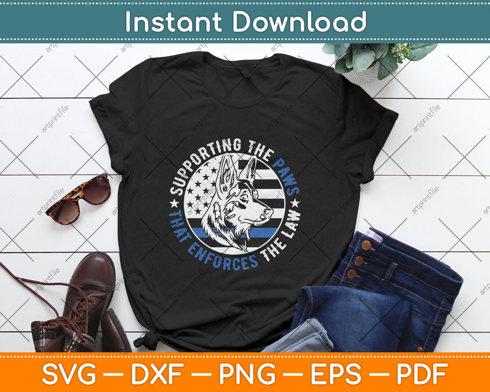 K9 Police Dog Funny Supporting The Paws K9 Police Officer Svg Digital Cutting File