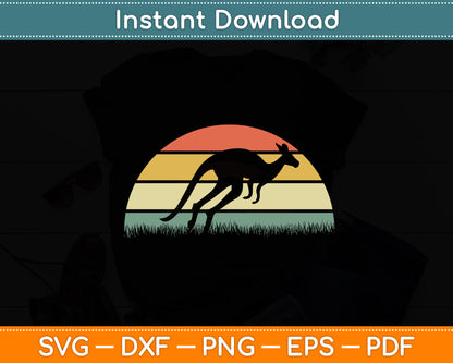 Kangaroo Australian Animal Lover Vintage Retro Svg Png Dxf Digital Cutting File