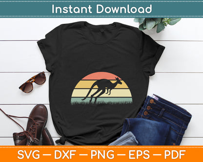 Kangaroo Australian Animal Lover Vintage Retro Svg Png Dxf Digital Cutting File