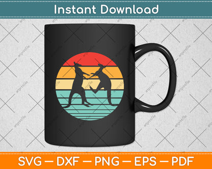 Kangaroo Lover Retro Vintage Svg Png Dxf Digital Cutting File