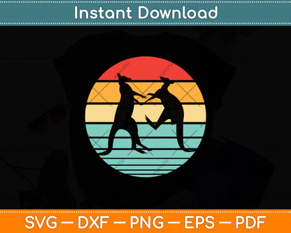 Kangaroo Lover Retro Vintage Svg Png Dxf Digital Cutting File