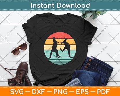 Kangaroo Lover Retro Vintage Svg Png Dxf Digital Cutting File