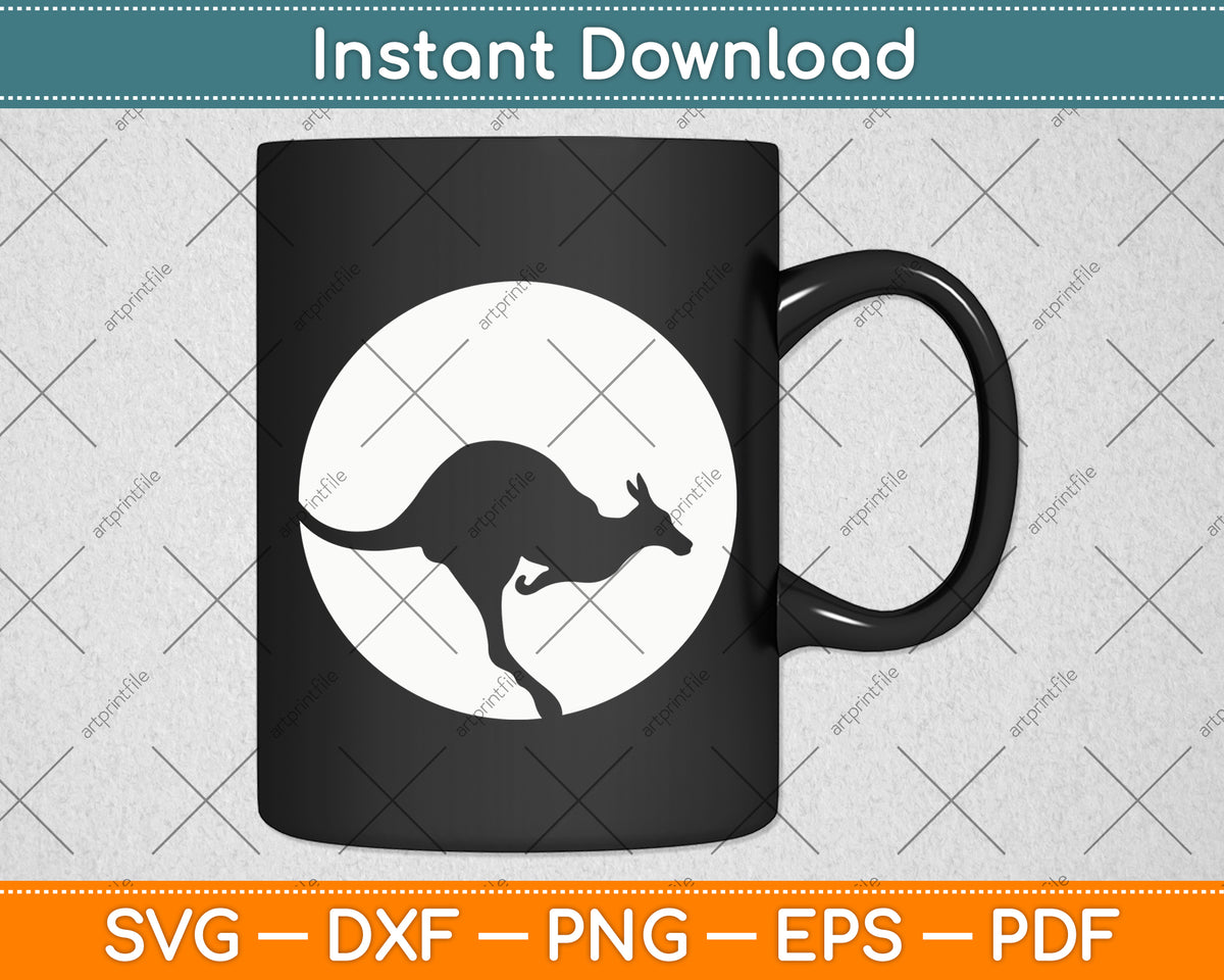 Kangaroo Moon Lover Svg Png Dxf Digital Cutting File