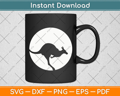 Kangaroo Moon Lover Svg Png Dxf Digital Cutting File