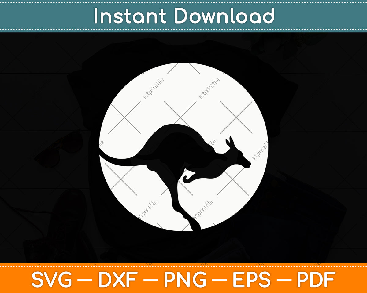Kangaroo Moon Lover Svg Png Dxf Digital Cutting File
