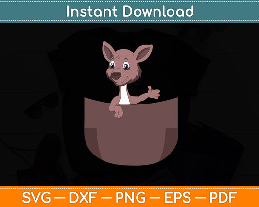 Kangaroo Pocket Svg Png Dxf Digital Cutting File