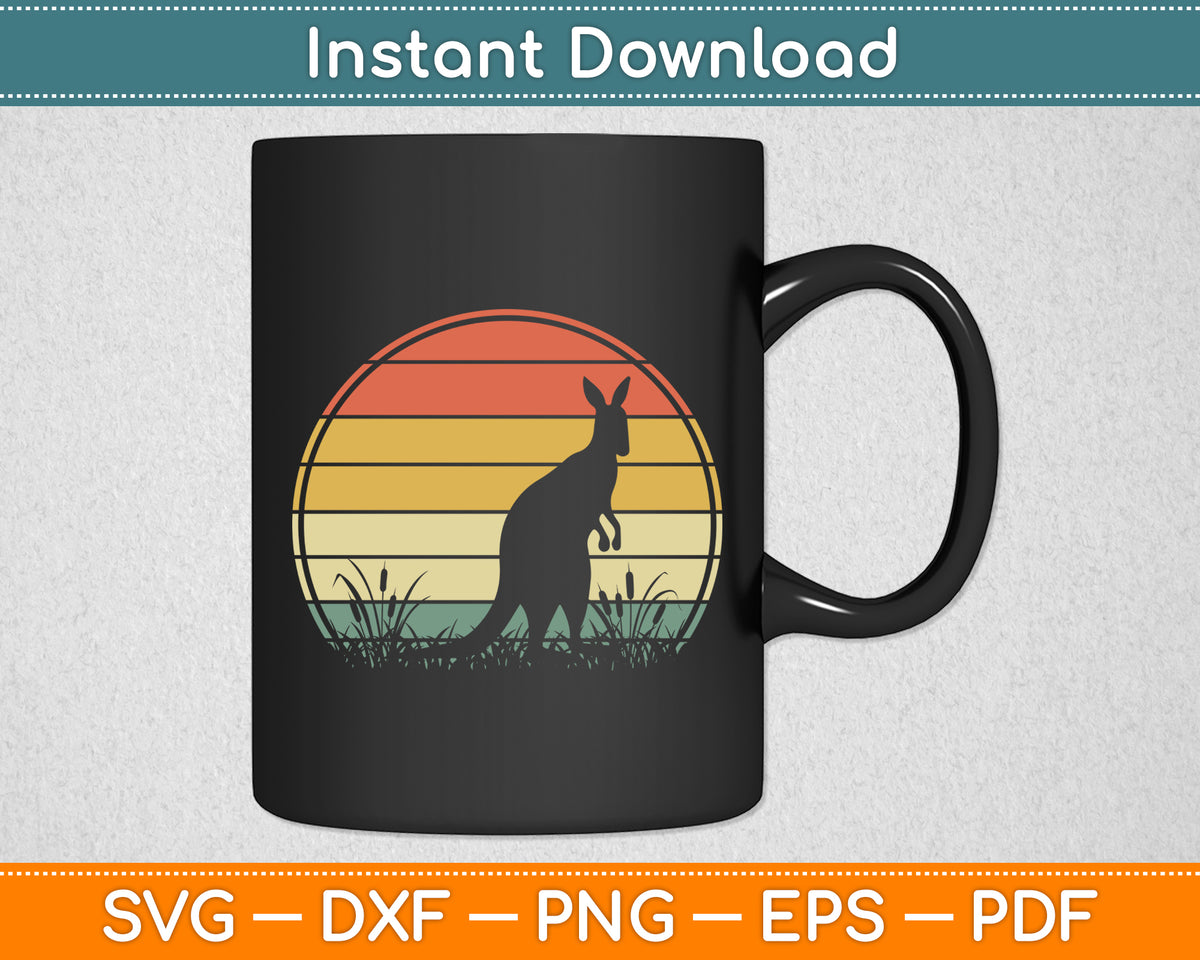 Kangaroo Retro Kangaroo Lover Svg Png Dxf Digital Cutting File