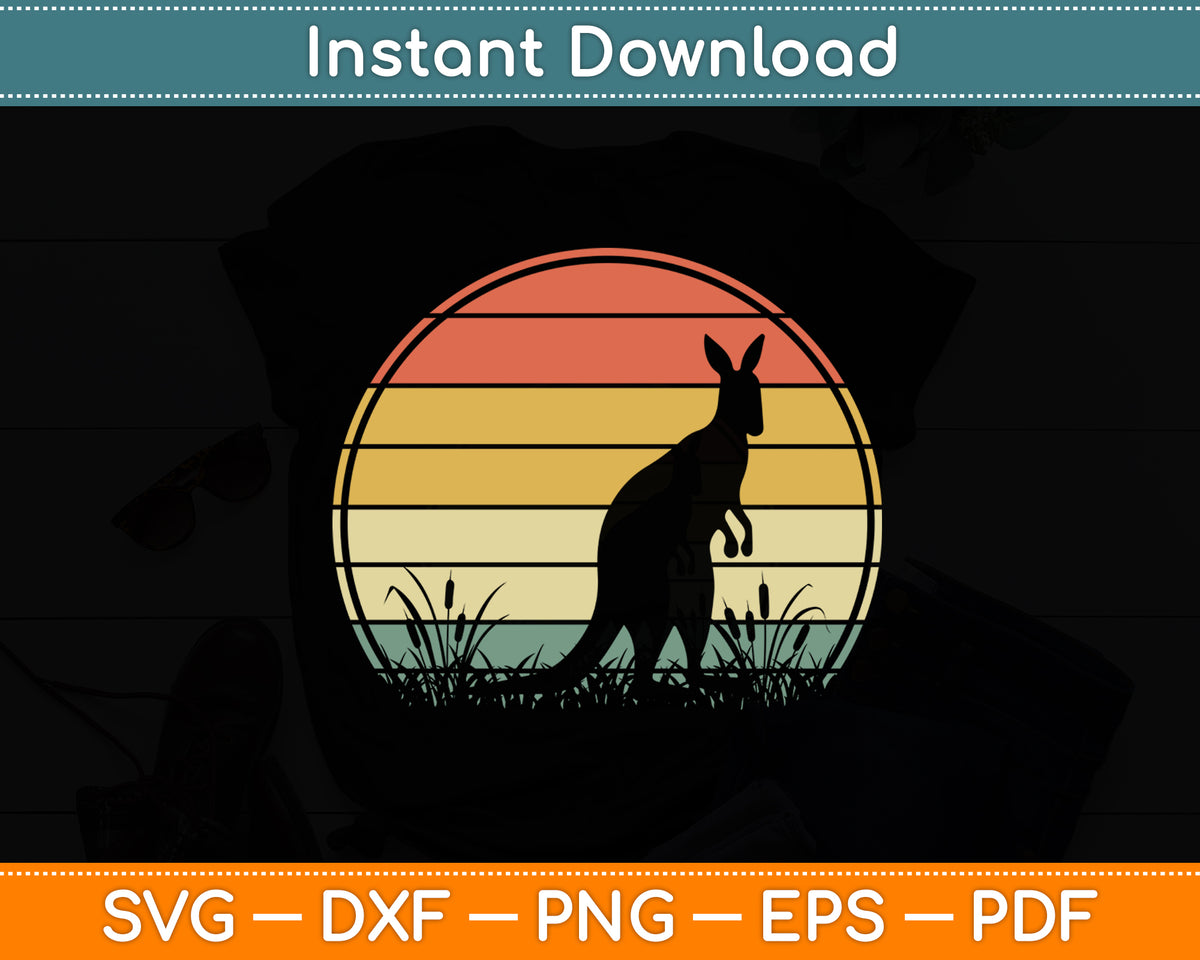 Kangaroo Retro Kangaroo Lover Svg Png Dxf Digital Cutting File