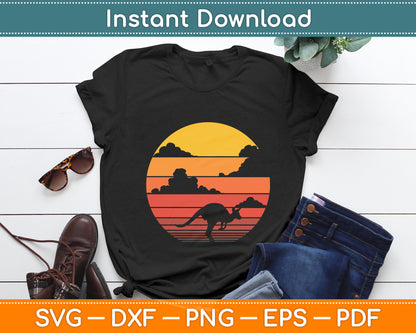 Kangaroo Retro Vintage 60s 70s Sunset Mammal Animal Lovers Svg Digital Cutting File