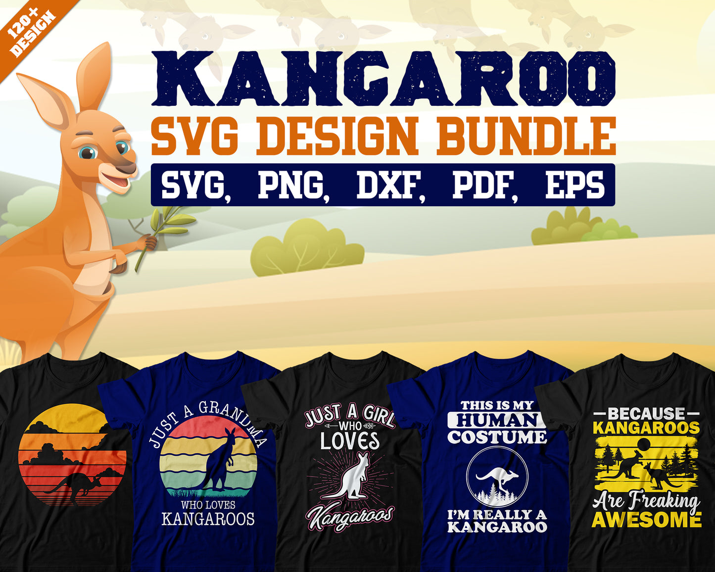 Kangaroo Svg Design Bundle, Svg Digital Cutting File