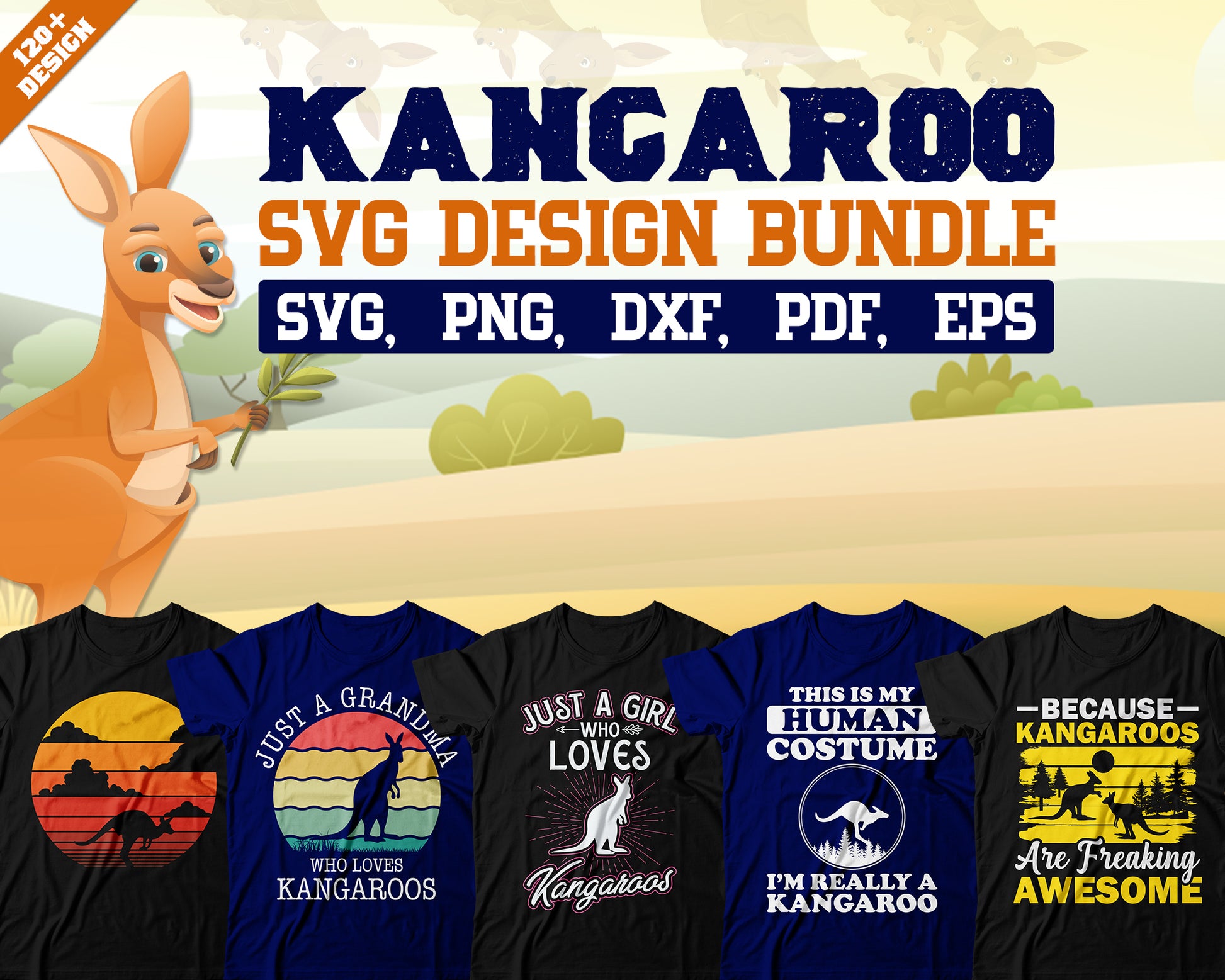 Kangaroo Svg Design Bundle, Svg Digital Cutting File