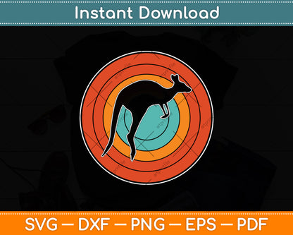 Kangaroo Vintage Retro Svg Png Dxf Digital Cutting File