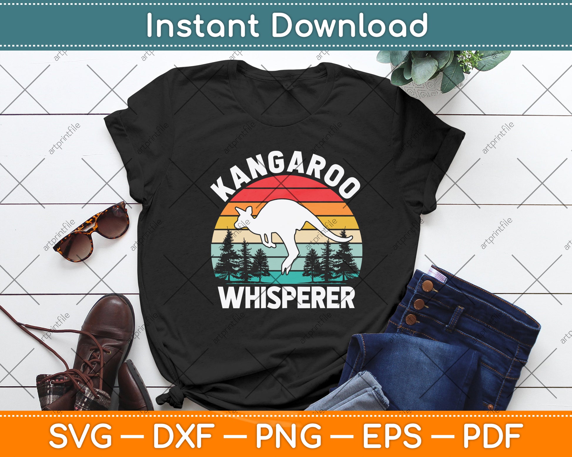 Kangaroo Whisperer Vintage Lover Svg Png Dxf Digital Cutting File