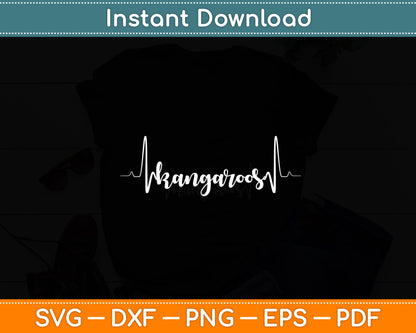 Kangaroos Love Kangaroos Heartbeat Heart Kangaroos Lover Svg Digital Cutting File