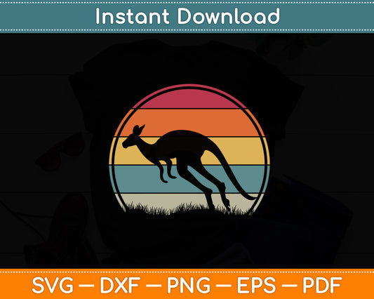 Kangaroos Lover Kangaroo Vintage Retro Svg Png Dxf Digital Cutting File