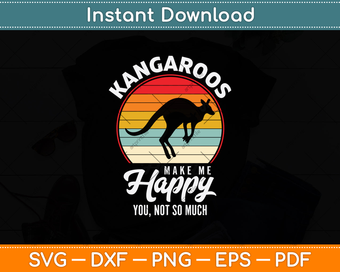 Kangaroos Make Me Happy You Not So Much Svg Png Dxf Digital Cutting File
