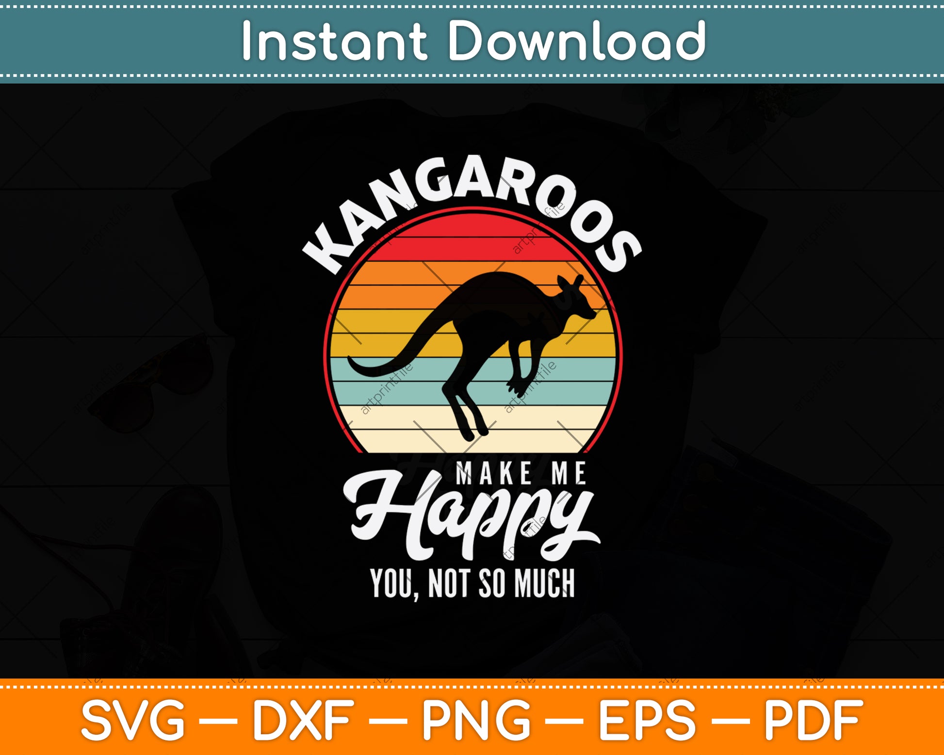 Kangaroos Make Me Happy You Not So Much Svg Png Dxf Digital Cutting File