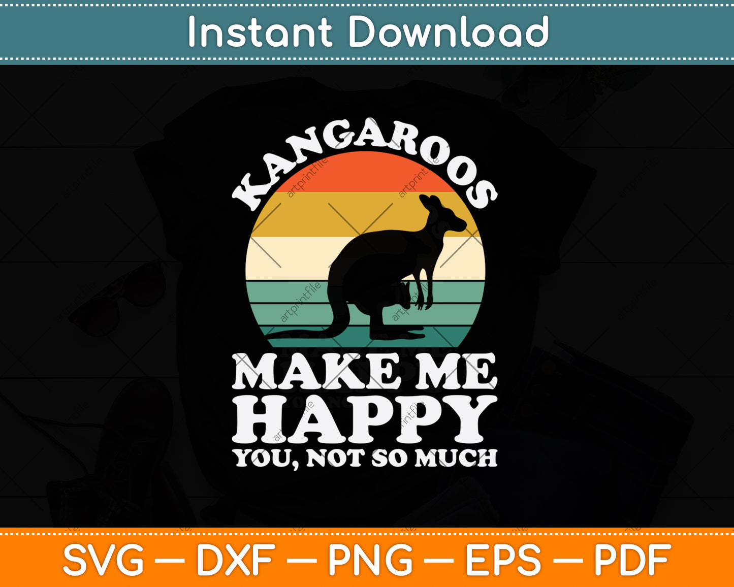 Kangaroos Make Me Happy You Not So Much Svg Png Dxf Digital Cutting File