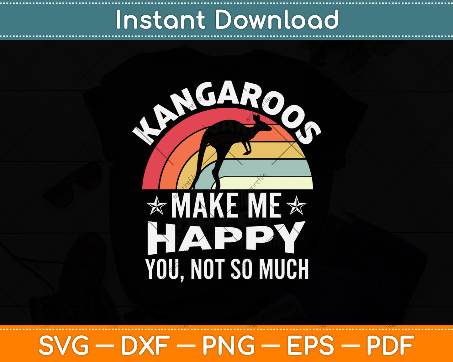 Kangaroos Make Me Happy You Not So Much Svg Png Dxf Digital Cutting File