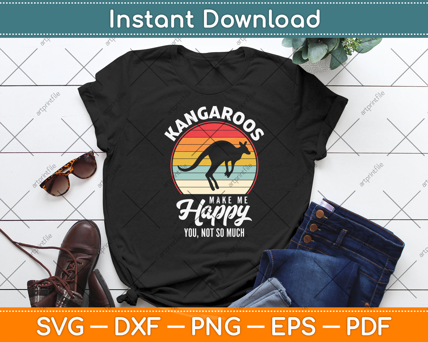 Kangaroos Make Me Happy You Not So Much Svg Png Dxf Digital Cutting File