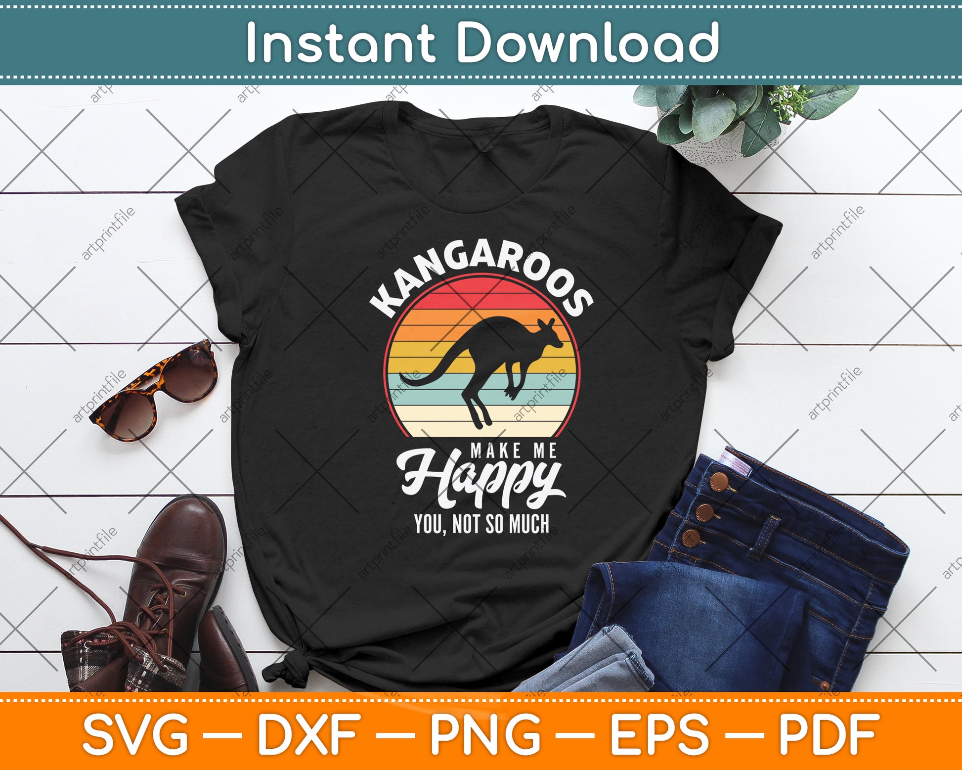 Kangaroos Make Me Happy You Not So Much Svg Png Dxf Digital Cutting File