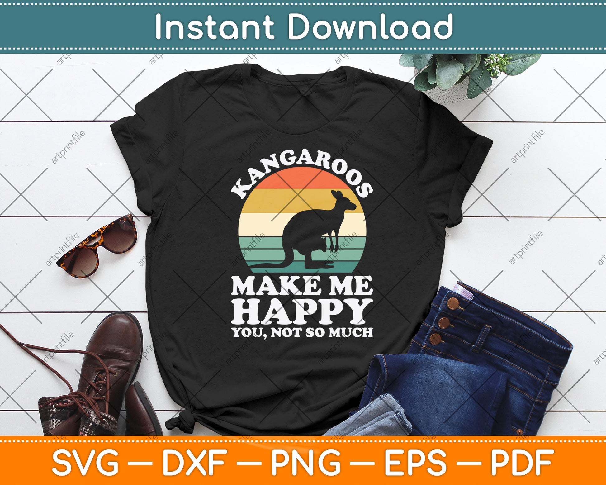 Kangaroos Make Me Happy You Not So Much Svg Png Dxf Digital Cutting File