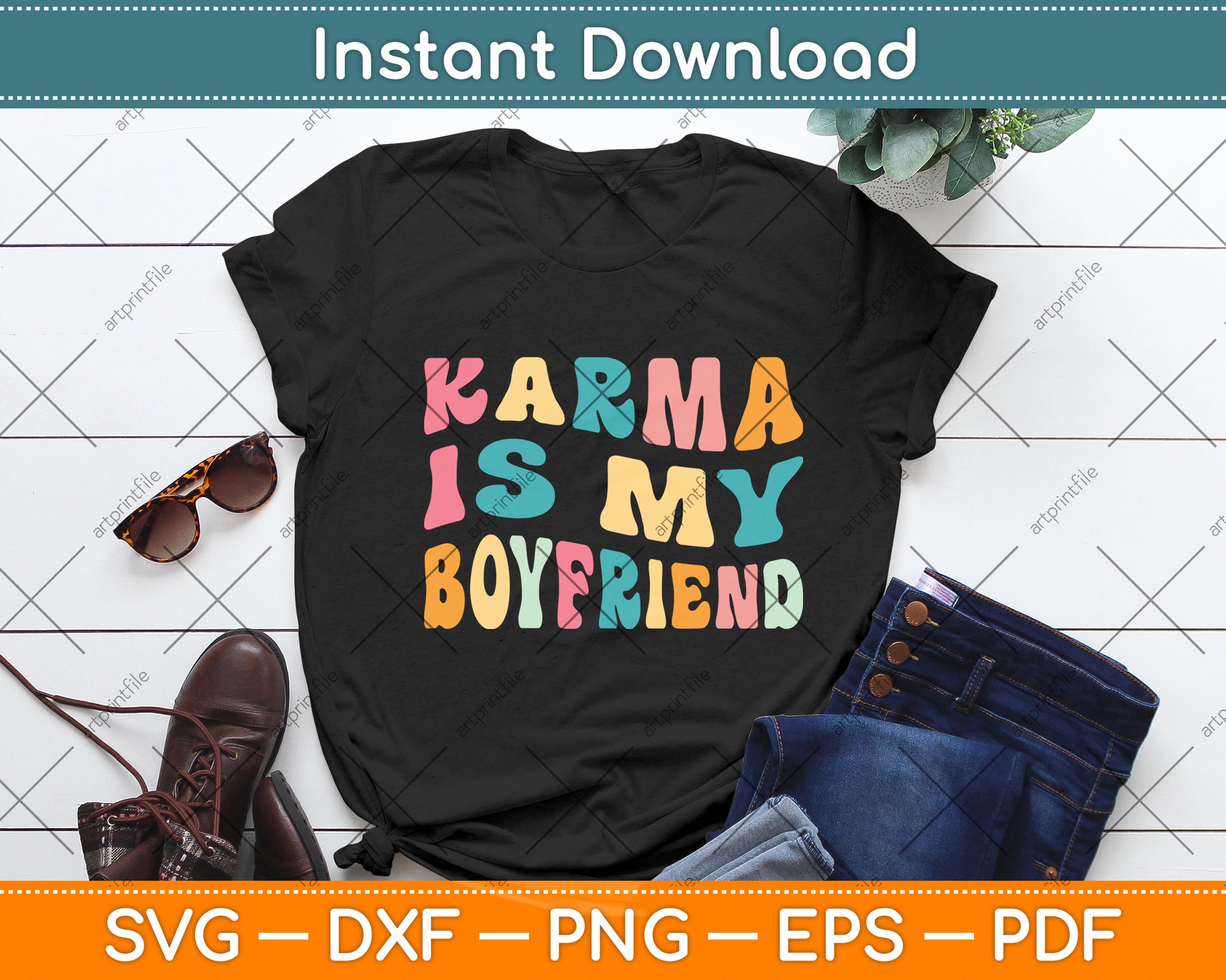 Karma Is My Boyfriend Karma Is Cat Funny Sarcastic Music Svg Digital Cutting File