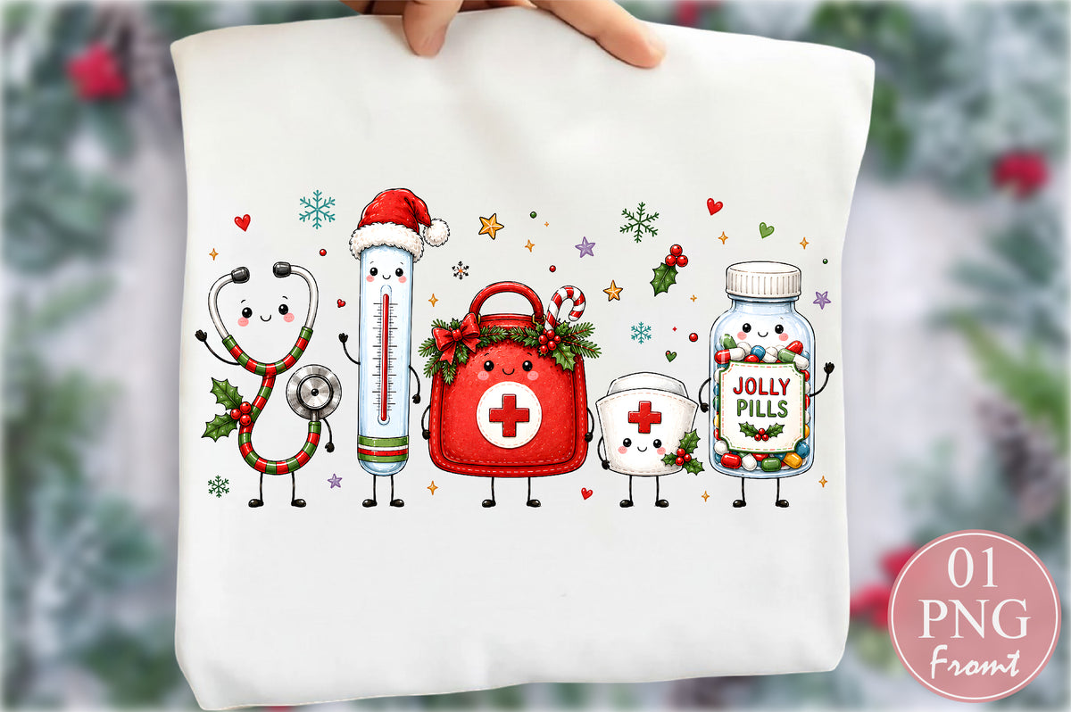 Kawaii Christmas Nurse PNG Medical Holiday Clipart