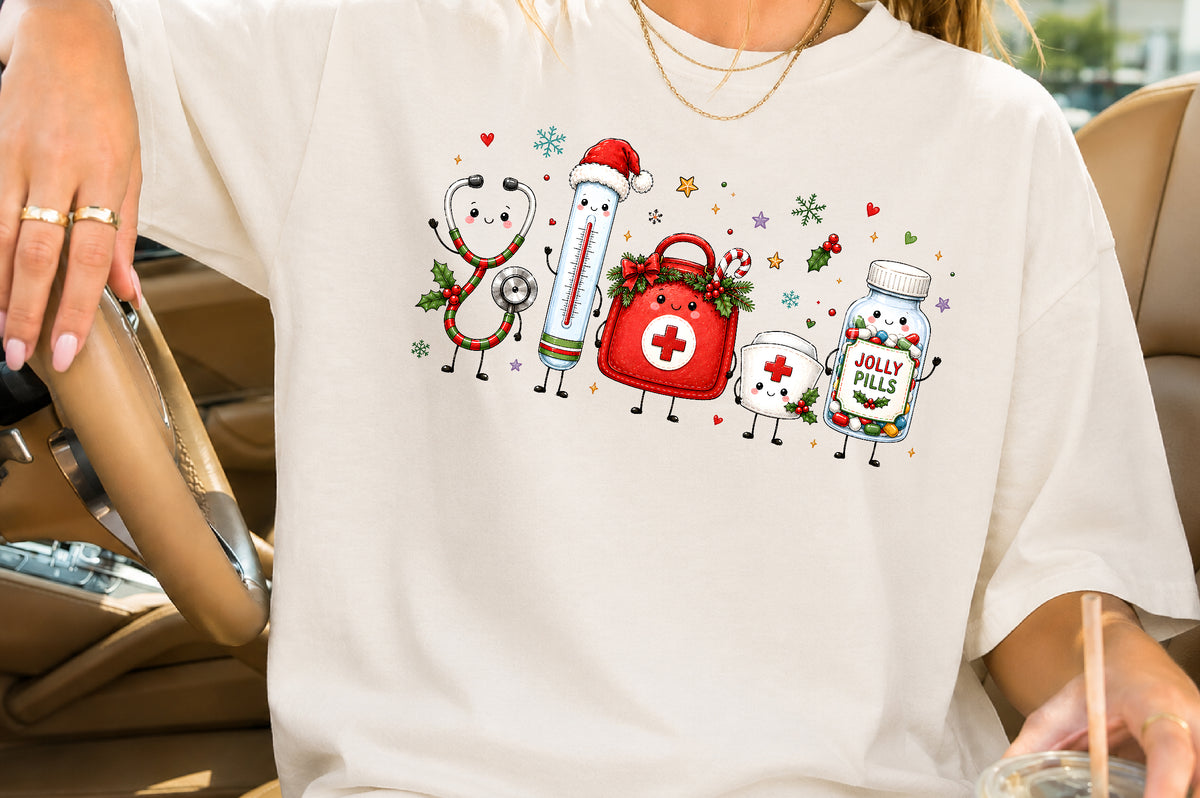 Kawaii Christmas Nurse PNG Medical Holiday Clipart
