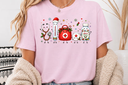 Kawaii Christmas Nurse PNG Medical Holiday Clipart