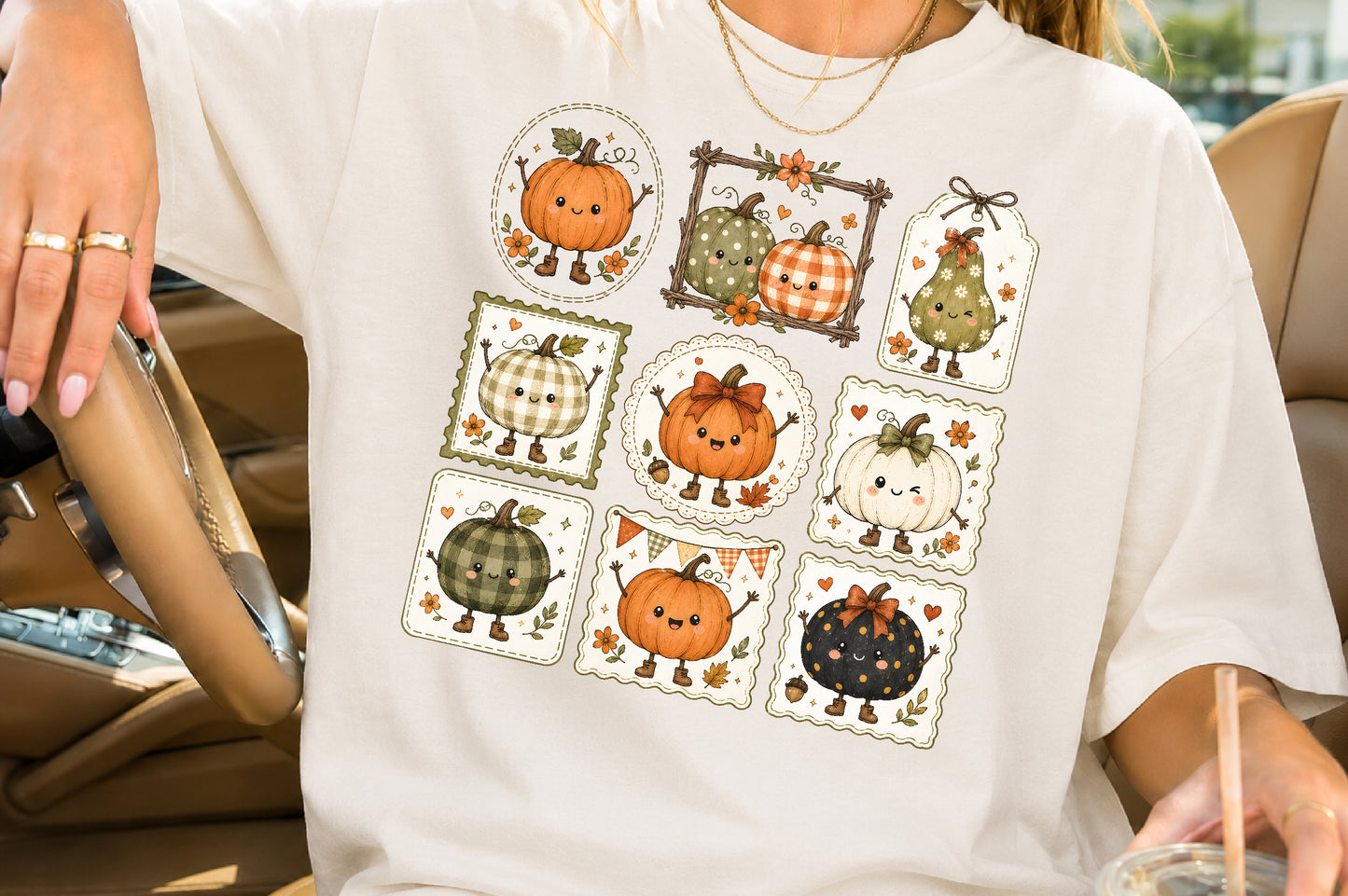Kawaii Fall Pumpkin PNG Cute Pumpkin Patch Autumn Sublimation Design