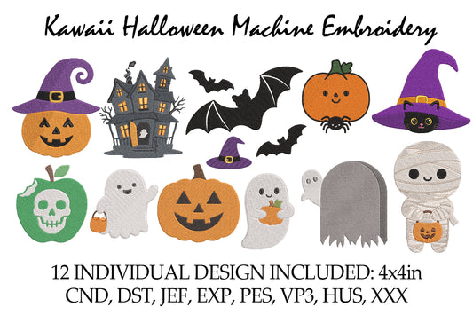Kawaii Halloween Embroidery