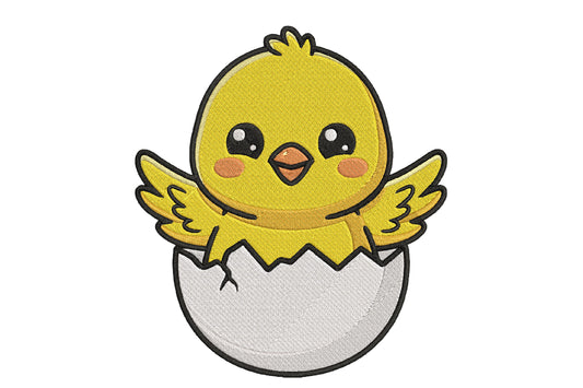 Kawaii Hatching Chick Embroidery Design