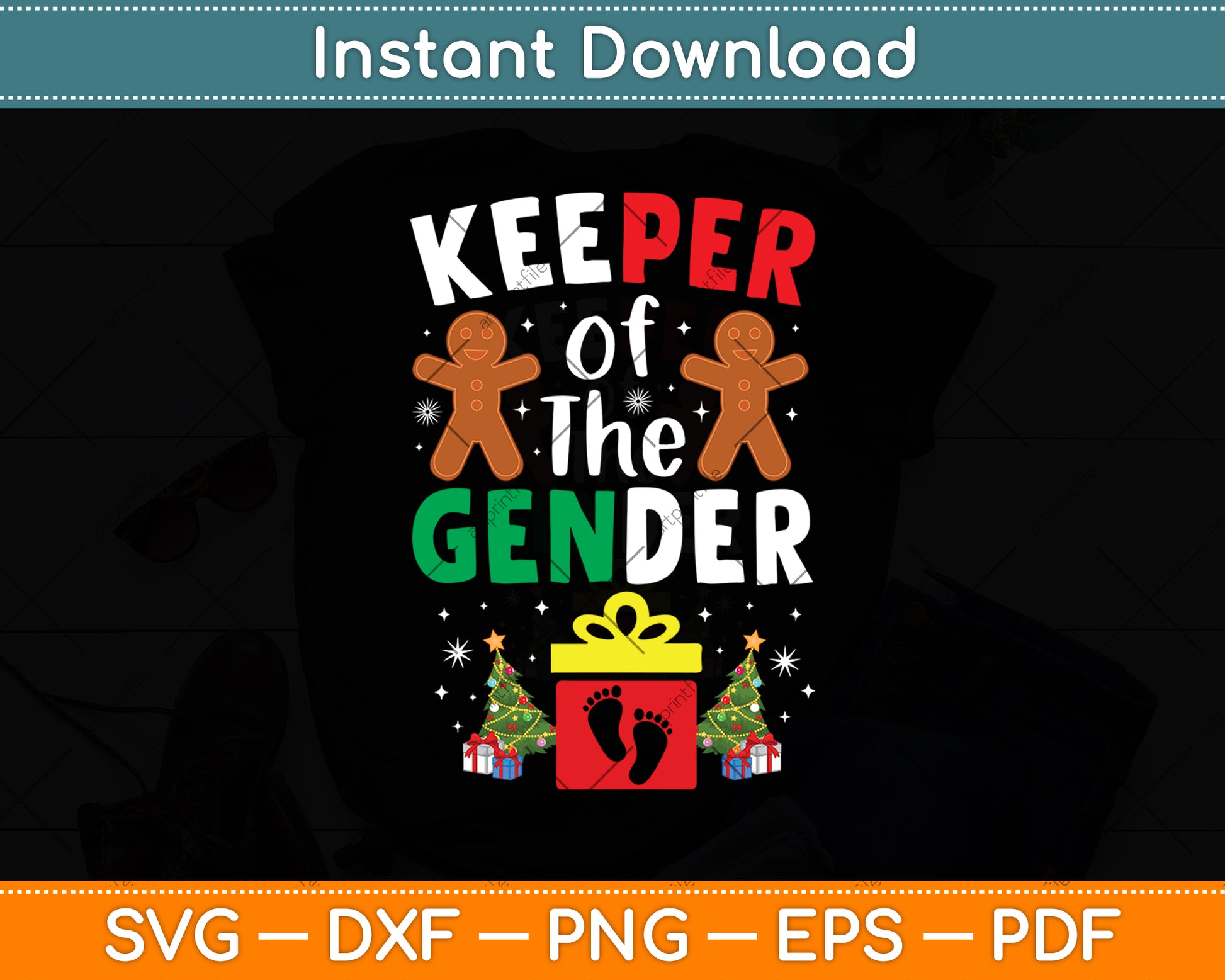 Keeper Of The Gender Christmas Svg Digital Cutting File