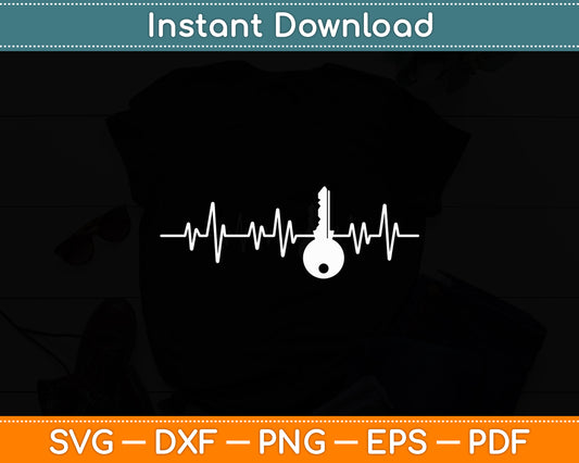 Key Heartbeat Funny Locksmith Locksmithing Funny Svg Digital Cutting File
