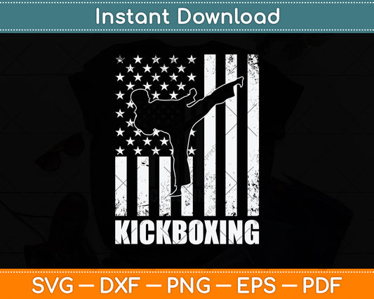 American Flag Kickboxing Svg Png Dxf Digital Cutting File