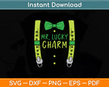 Kids Mr Lucky Charm Suspenders St Patricks Day Svg Digital Cutting File