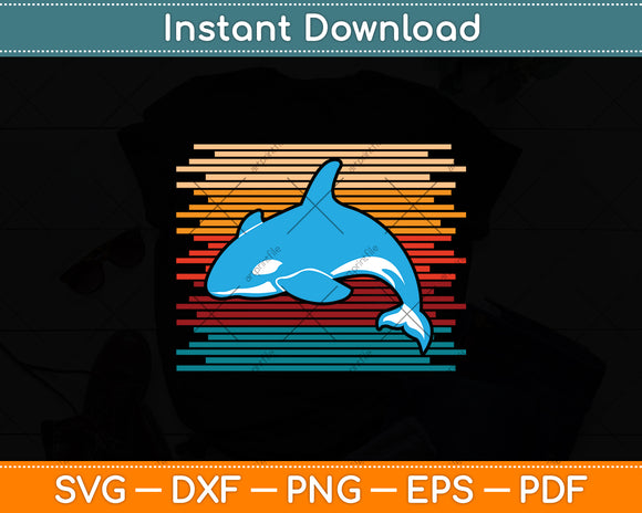 Killer Whale Aquarist Retro Svg Png Dxf Digital Cutting File