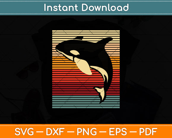 Killer Whale Retro Svg Png Dxf Digital Cutting File