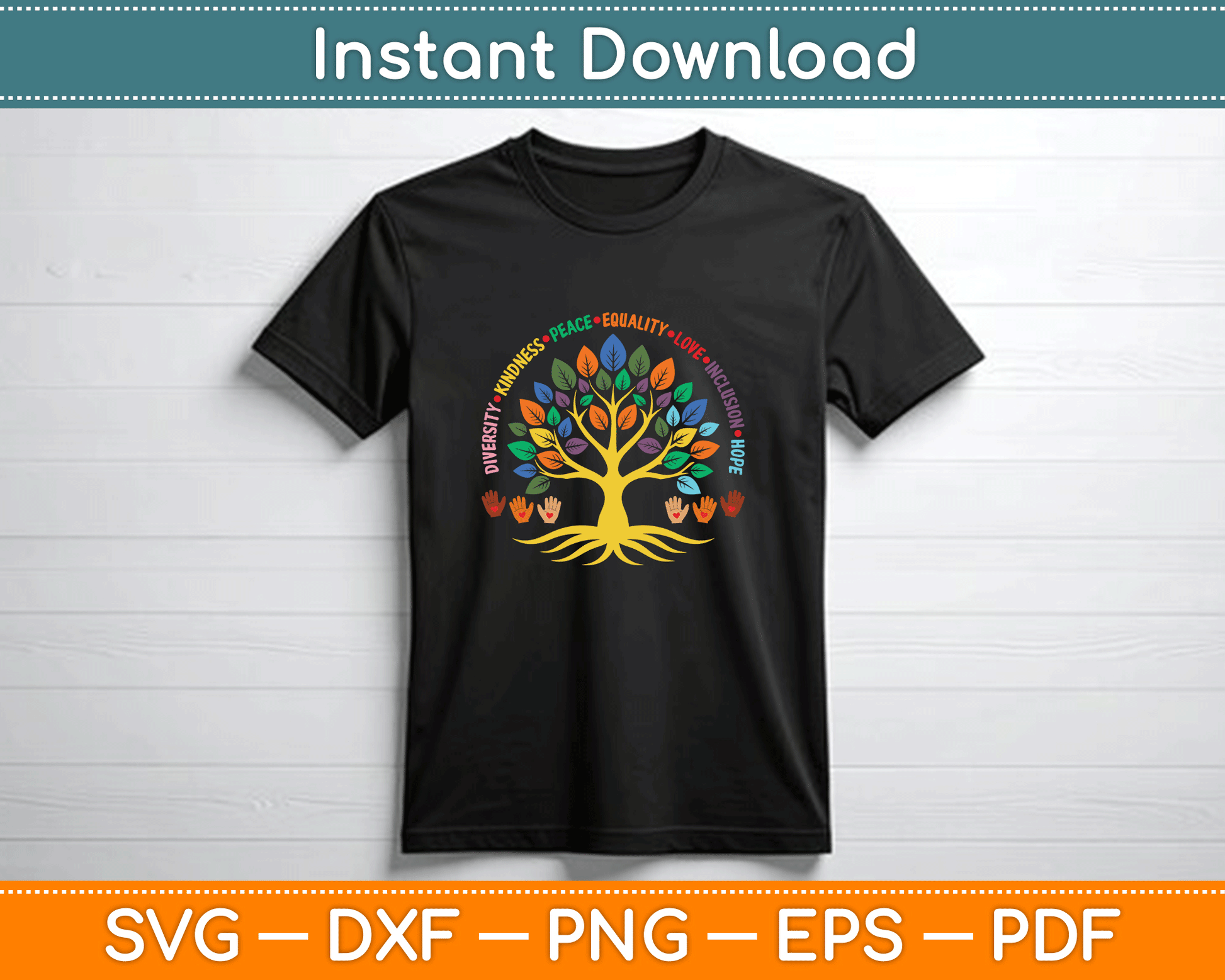 Kindness Peace Equality Love Inclusion Hope Diversity Svg Digita File