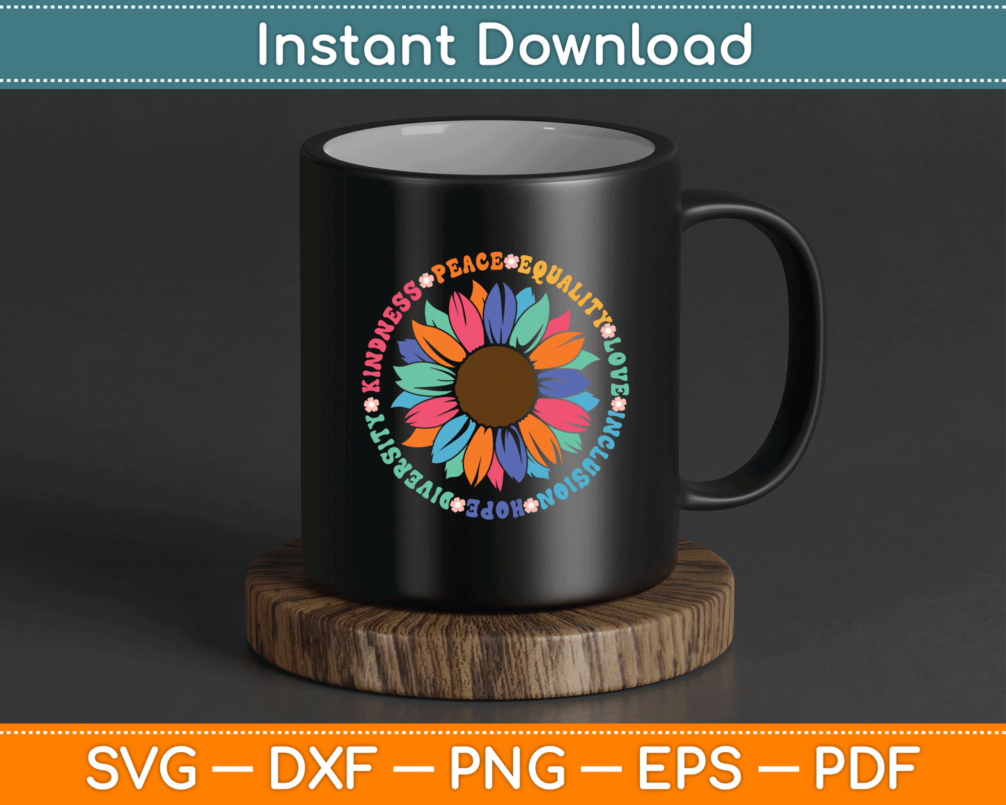 Kindness Peace Equality Love Hope Diversity Human Rights SVG Digital Cutting File