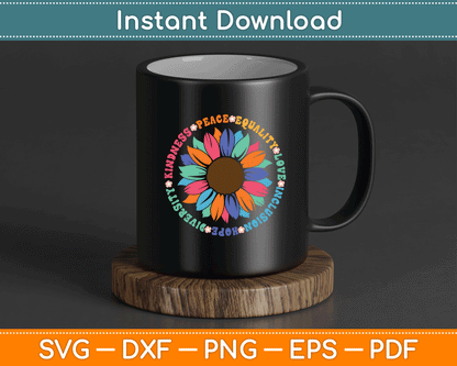 Kindness Peace Equality Love Hope Diversity Human Rights SVG Digital Cutting File
