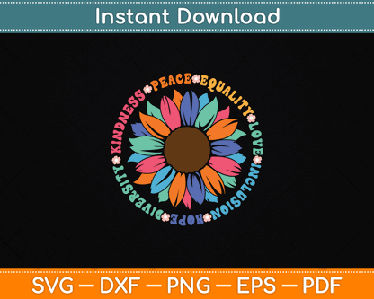 Kindness Peace Equality Love Hope Diversity Human Rights SVG PNG Files